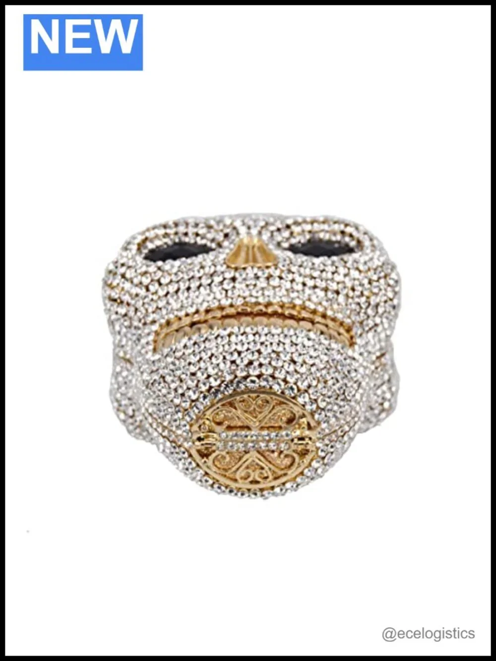 Rhinestone Skull Clutch Purse Evening Bag Halloween Party